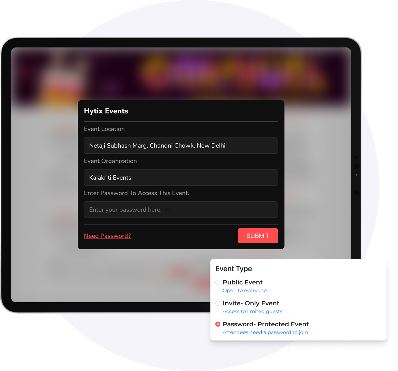 Exclusive Events with Password Protection: